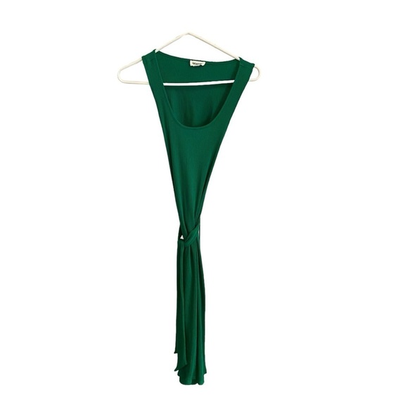 sugar lips green ribbed jersey knit cut out  midi dress - Picture 6 of 8